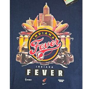 Nike Indiana Fever WNBA Mens Navy Blue Graphic T-Shirt Loose Fit HQ0004-419 L